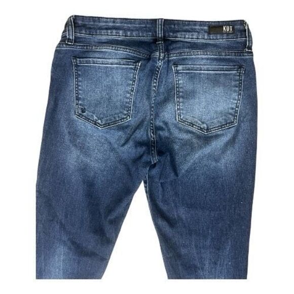 Kut From The Kloth DONA Ankle Skinny Blue Jeans Size 6 Distressed Cotton Stretch - Picture 5 of 11